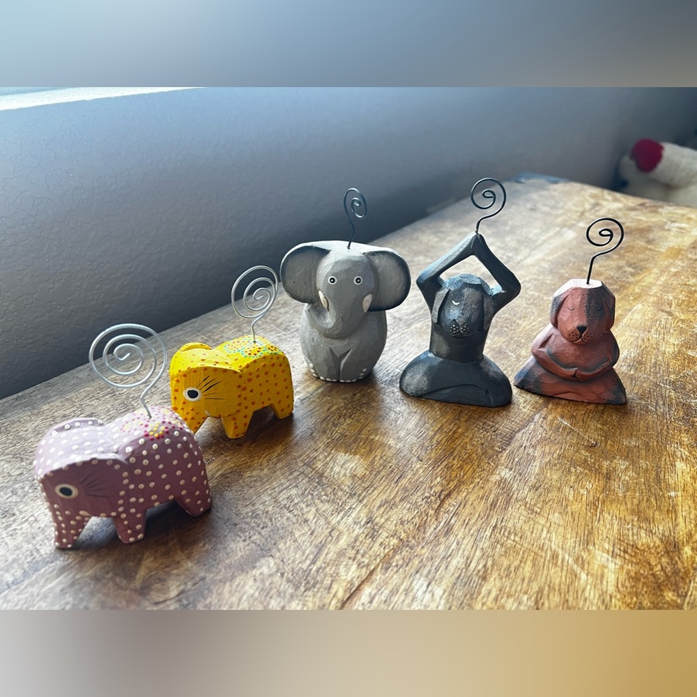 World Market Hand Carved Wooden Photo Holders